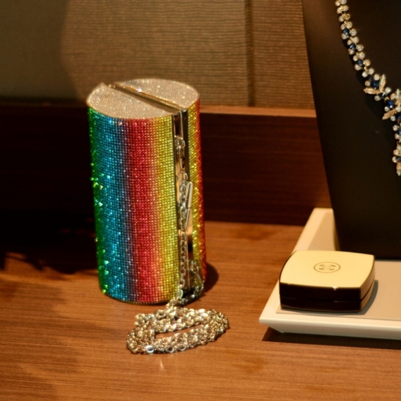 Rainbow Rhinestone Evening Clutch - Picture 4 of 6